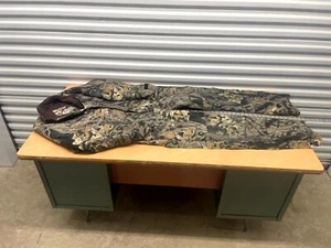 VTG Mossy Oak Coveralls Jumpsuit Mens XL Green Camo Cotton Hunting Long Sleeve - Picture 1 of 20