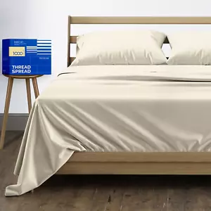 100% Pure Egyptian Cotton Sheets Queen Size - 1000 High Thread Count Sheets Quee - Picture 1 of 7