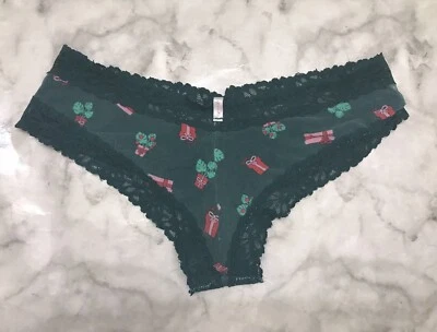 VS by Pink Thong Soft Cotton Blend Green Panties Cheekster Underwear Sz Medium - Image 1 of 3
