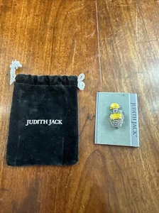 Nuevo broche prendedor Judith Jack plata esterlina esmalte marcasita eau de parfum con bolsa - Imagen 1 de 5