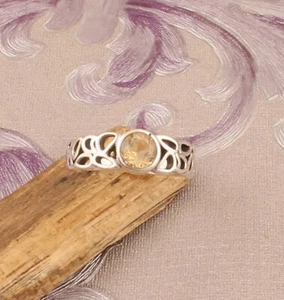 Natural Citrine Gemstone Ring 925 Sterling Silver Handmade Wedding Jewelry Gifts - Picture 1 of 9