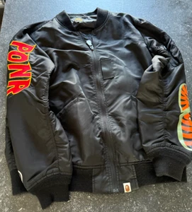 100% Authentic!! Bape Shark MA-1 Jacket, Large, Black - Picture 1 of 8