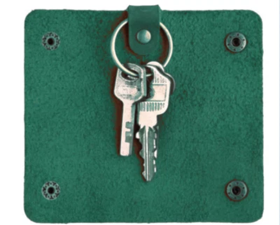 men women key box case Rings holder pocket real cow Leather pouch bag green 597 - Image 1 of 4