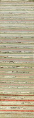 Striped Gabbeh Kashkoli Oriental Long Runner Rug Modern Handmade 2' 8" x 17' 9" - Image 1 of 4