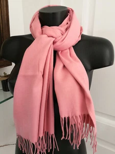 Echarpe rose en acrylique Cashmink 166x41 cm Bon état - Picture 1 of 3