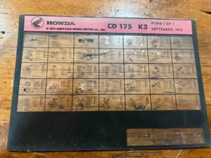 Honda CD175K3  Parts Catalog Microfiche - Picture 1 of 1