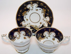Antique Moulded Factory 22 Trio Coffee Cup Tea Cup & Saucer c1840 Lot F VGAC - Picture 1 of 15