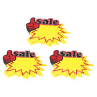 Panneaux de pouce vente Starburst étiquettes de prix bordure rouge couleur jaune 30 pièces