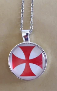 Halskette Templerkreuz Tempelritter Necklace Knights Templar 139 - Bild 1 von 1
