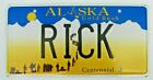 ALASKA GOLD RUSH VANITY GRAPHIC  LICENSE PLATE " RICK " RICKY RICHARD RICHIE 