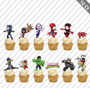 Spidey seine tollen Freunde Cupcake Topper Superheld Gastgeschenk Party Geburtstag - Bild 1 von 2