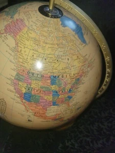 Vintage Cram's Antique Illuminated 12" World Globe Light Up Lamp - Picture 1 of 3