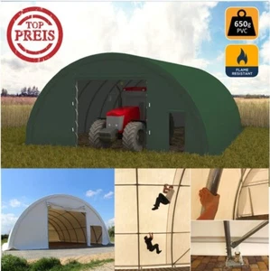 9x12m Rundbogenhalle Lagerzelt Zelthalle Weidezelt H:4,5m PVC 650g Rohre Ø 76mm - Bild 1 von 13