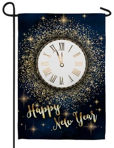 Countdown New Year Clock Sublimated Garden Flag - Picture 1 of 1