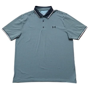 Under Armour The Playoff Polo Shirt Mens XL Short Sleeve Golf Geometric Green - Picture 1 of 4