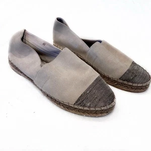 BRUNELLO CUCINELLI ESPADRILLAS slip on punta con perline beige scamosciato EU 40 VEDI condizioni - Foto 1 di 8