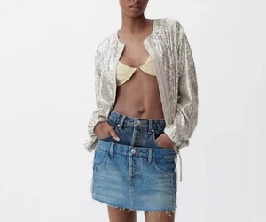 ZARA Limited Edition Sequin Bomber Jacket - Size Small - Picture 1 of 8
