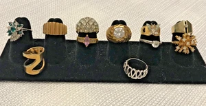 VINTAGE 11 RING KONVOLUT Cocktail Damen Ringe 18K HGE - Bild 1 von 12