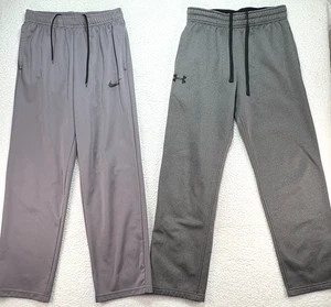 Nike Under Armour Pants Joggers Sweatpants Lot of 2 Mens Medium Gray Athletic - Picture 1 of 22