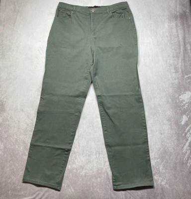 Pantalones de mezclilla Gloria Vanderbilt Amanda verde salvia talla 16 tiro alto rectos elásticos Foto 1 de 4