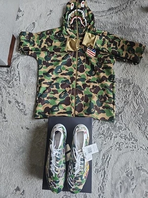 Brand New Bape & Adidas Cleats  With Matching Hoody Size Larg! - Image 1 of 4