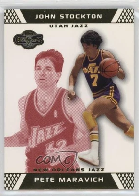 2007-08 Topps Co-Signers Gold Red /109 John Stockton Pete Maravich #39 HOF - Image 1 of 2