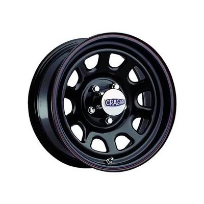 Cragar Black Steel D Window Wheel 16"x8" 5x5" BC Set of 2 Foto 1 de 4