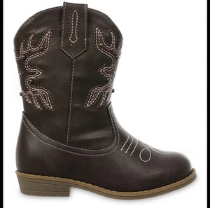 Brown & Pink Cowgirl Boots Size 8 - Picture 1 of 4