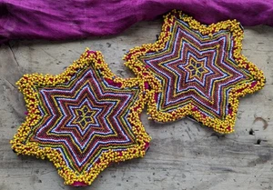 GRANDES Parches con Cuentas Kochi Kuchi Medallones Tribales Par Único 7" (19439) - Imagen 1 de 6