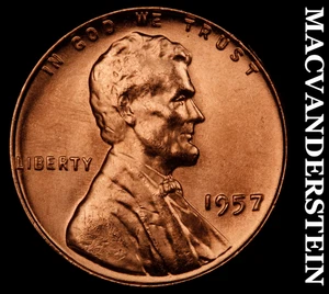 Lincoln Wheat Cent 1957 - Ch Gem brillante sin circular sin precio base #F7127 - Imagen 1 de 2