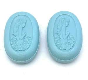 Lot of 2 Vintage Nuance Lavande Soap Naked Nude Woman 3D Girl Imprint Blue Rare - Picture 1 of 9