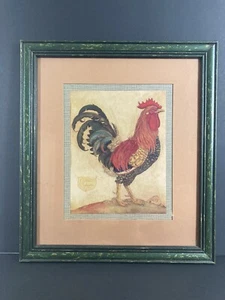 Decorative CHICKEN Picture Gallus Lafayetii Rooster Signed Print Framed 17 X 15 - Picture 1 of 7