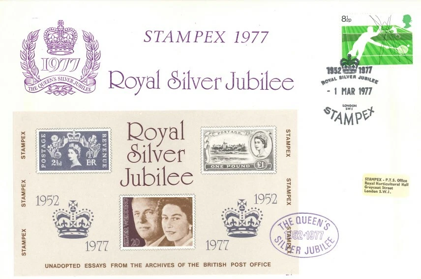 GB stamps 1977 Royal Silver Jubilee Stampex M/Sheet FP7137 First Day Cover FDC - Image 1 of 1