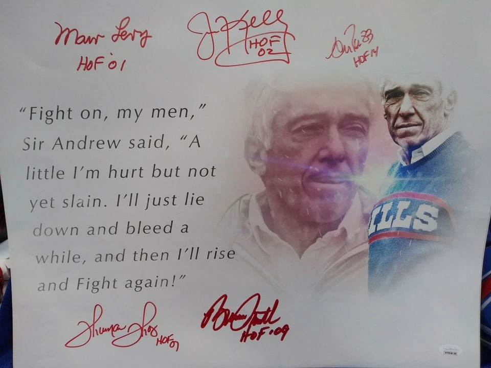 布法罗·比尔签名 16X20 - 吉姆·凯利、布鲁斯·史密斯、里德、托马斯、利维 - JSA — 第 1/1 张图片