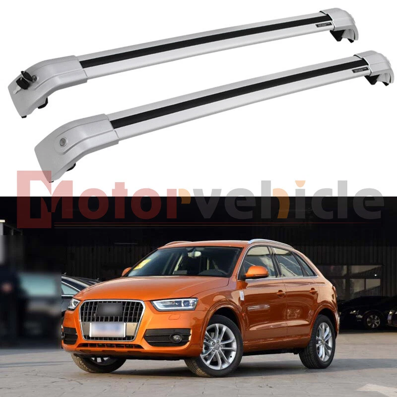 US Stock For 2013-2018 Audi Q3 Silver Cross Bars Lockable Roof Rack Rails Foto 1 de 4