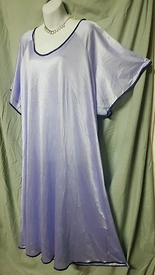 Only Necessities Purple Brown Nightgown Long Short Sleeve Nylon  4X  72" BUST - Image 1 of 4
