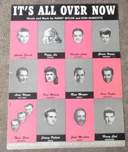 It's All Over Now Peggy Lee, Frankie Carle, Harry Cool 1946 Vintage Sheet Music - Picture 1 of 1
