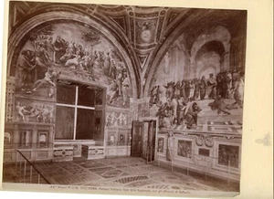 Große Alinari Silberalbum 6437 Rom Vatikanischer Palast Saal Signatur Raphael - Bild 1 von 1