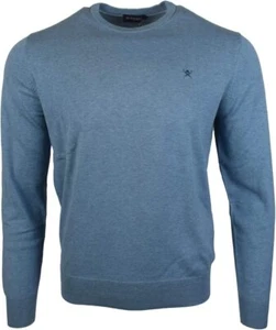 Hackett London Cotton Silk Crew Neck - Sea Foam Blue - HM702189-8IO - S-3XL