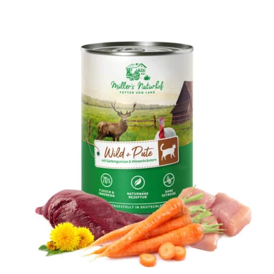 Müller’s Naturhof - Wild und Pute - 24 x 400 g - Nassfutter