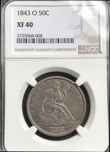 1843-O Seated Liberty Half Dollar NGC XF-40 - Picture 1 of 2