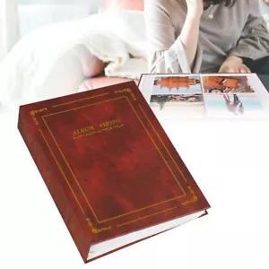 Traditional 6"X4" Photo Album Memo Holder Photo Album with 200 Pockets Burgundy - Picture 1 of 9