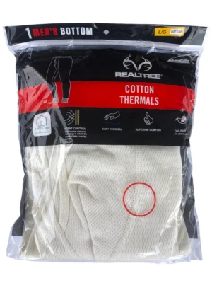 REALTREE.. COTTON THERMALS.. 1 MENS BOTTOM.  LG NEW - Image 1 of 2