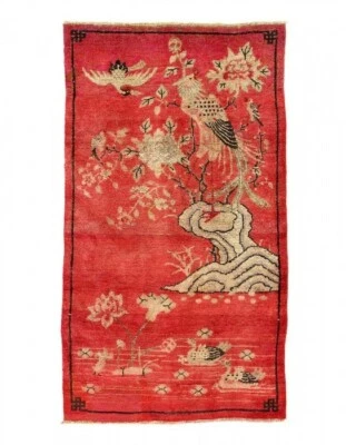 Fine Hand knotted Vintage Khotan rug 2'7'' X 4'7'' - Image 1 of 3