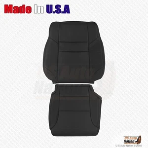 2015 2016 For Honda CR-V Driver Bottom & Top Genuine Leather Seat Cover Black - Picture 1 of 6