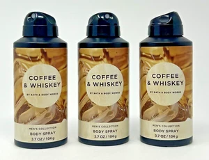 3 BATH & BODY WORKS COFFEE & WHISKEY MEN'S COLLECTION ALL OVER SPRAY COLOGNE CAN - Picture 1 of 6