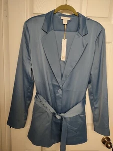 Suit By House of Harlow 1960 giacca di raso con cintura e pantaloni gamba larga XL Insaam 31 - Foto 1 di 7