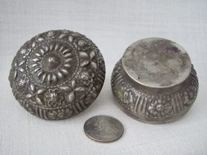 Thai / Southeast Asian Antique Repoussed Silver Box / Container - Picture 1 of 12