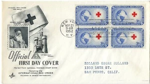 4 '53 FDCs Intl Red Cross, FFA, George S. Patton, Comador Perry Opening of Japan - Picture 1 of 4