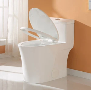 Elongated Toilet W/Comfort ADA Seat Height Dual Flush 0.8/1.28 GPF & MAP 1000g - Picture 1 of 19